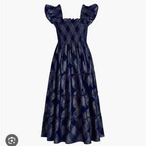 Hill house navy blue metallic nap dress